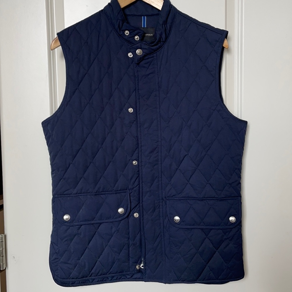 Banana Republic Navy Blue Quilted Vest